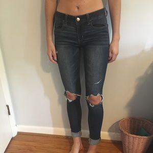 American Eagle Dark Wash Ripped Jeans